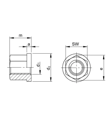 TUERCA DIN 6331 M-12 CAL.10