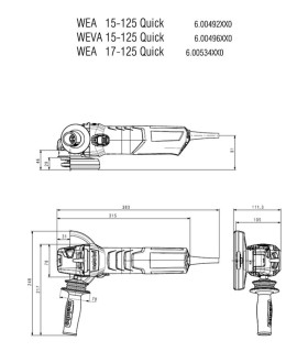 AMOLADORA WE 17-125 QUICK + 2 DISCOS DIAMANTE