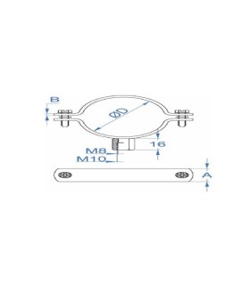 ABRAZADERA REFORZADA ZINCADA M8+M10 Ø115MM