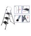 ESCALERA TIJERA (TABURETE) ACERO 3 PELDAÑOS 0,70m