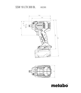 LLAVE IMPACTO METABO SSW18 LT 300Nm *SIN BATERIA, SOLO CARCASA