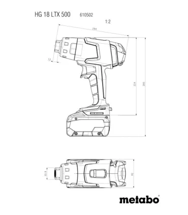 DECAPADOR AIRE CALIENTE BATERIA HG18LTX *SOLO CARCASA