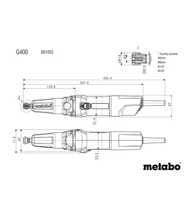 METABO AMOL. RECTA LARGA 400W GE400 25.000 rpm