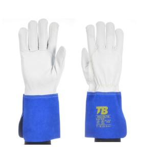 PAR GUANTES 980 SOLTIG SOLDADOR AZUL-BLANCO T-10