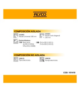 BOLSA 9 HERRAMIENTAS ELECTRICISTA AISLADAS ALYCO