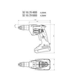 ATORNILLADOR BATERIA METABO SE18LTX-6000 5Nm/0-6000rpm, SOLO CARCASA
