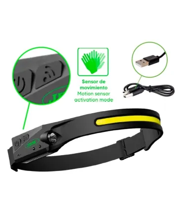 LINTERNA FRONTAL 5W+3W RECARGABLE+SENSOR