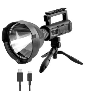 LINTERNA FOCO LED 15W 1.500LM CON TRIPODE, RECARGABLE, LARGO ALCANCE