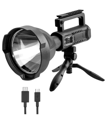 LINTERNA FOCO LED 15W 1.500LM CON TRIPODE, RECARGABLE, LARGO ALCANCE