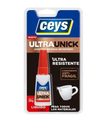 BLISTER ADHESIVO UNIVERSAL INSTANTANEO ULTRAUNIQ LIQUIDO CEYS 20GR