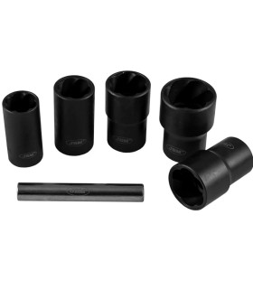 JUEGO 5 VASOS EXTRACTOR TORNILLOS/ TUERCAS 17 A 27MM