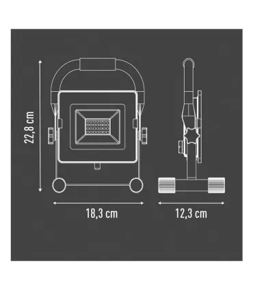 FOCO PROYECTOR LED 30W 3300 LUMENS IP65 CON SOPORTE SUELO