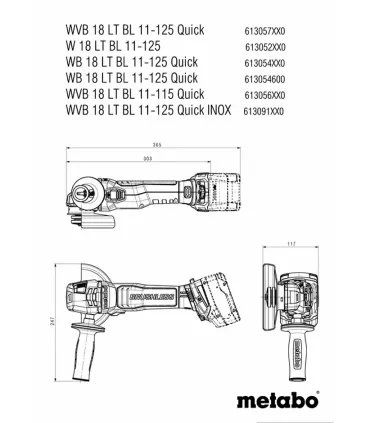 MINI RADIAL METABO W18LT 11-125 +2 BATERIA 18V /4,0 AH