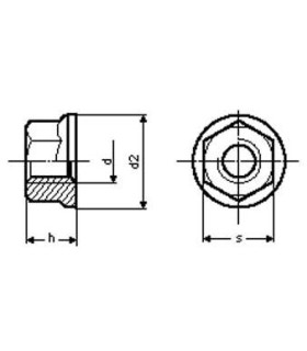 TUERCA C/ARANDELA GRAFILADA DIN6923 INOX-A4 M6 AISI316