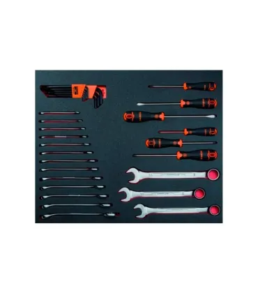 CARRO BAHCO 7 CAJONES CON 206 HERRAMIENTAS. COLOR ROJO