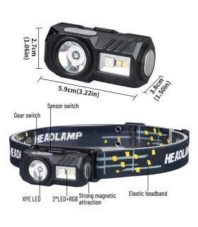 LINTERNA FRONTAL 5W RECARGABLE+SENSOR