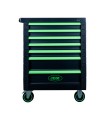 CARRO JBM 7 CAJONES CON 108 HERRAMIENTAS. COLOR NEGRO-VERDE