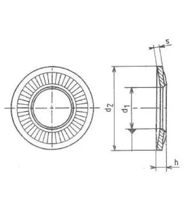 ARANDELA CONTACTO NFE25511-M INOX A2 M-5 5,1x12x1,8