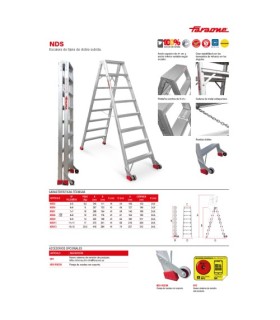 ESCALERA ALUM.TIJERA 11+11 Peldaños 3 Mtrs