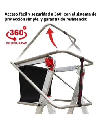 ESCALERA PLS-6 6 PELDAÑOS, PLATAFORMA REGULABLE EN ALTURA