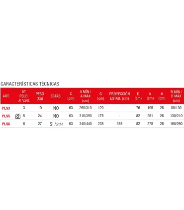 ESCALERA PLS-6 6 PELDAÑOS, PLATAFORMA REGULABLE EN ALTURA