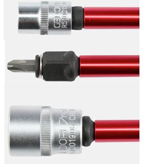 JUEGO ADAPTADORES LARGOS 200mm P/PUNTAS Y VASOS 1/4"