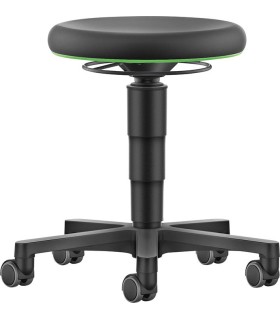 TABURETE SILLA DE TRABAJO, CON RUEDAS, BASE ESPUMA, ALTO 450-650mm