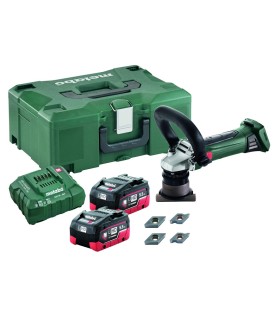 BISELADORA METALES METABO KFM18LTX CON 2 BATERIAS 5,5Ah. MÁX.45º-3MM