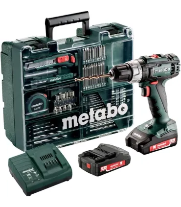 KIT TALADRO BAT. PERC. 18V METABO 2 BAT 2,0AH SB18L+ 79 ACCESORIOS