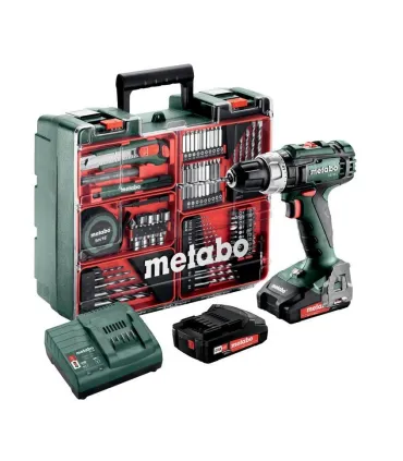 KIT TALADRO BAT. PERC. 18V METABO 2 BAT 2,0AH SB18L+ 79 ACCESORIOS