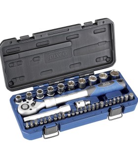 JUEGO VASOS 1/2" COMPACTO, PUNTAS Y CARRACA EXT. 38 PIEZAS