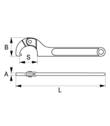 LLAVE GANCHO ART.120-180mm PIVOTE FIJO