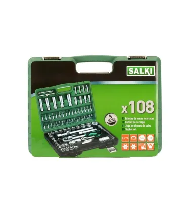 MALETA PRO LLAVES VASOS 108 PCS SALKI 1/2" + 1/4"