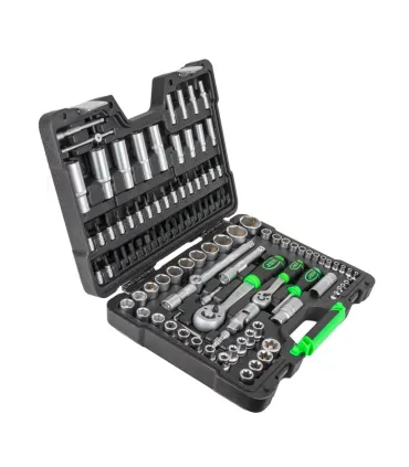 MALETA ECO-JBM LLAVES VASOS 108 PCS 1/2"+ 1/4"