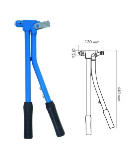 REMACHADORA CODO REFORZADA L 440MM HASTA Ø6mm (5mm acero)