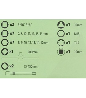 JUEGO 23 LLAVES PARA CARTER JBM 3/8"