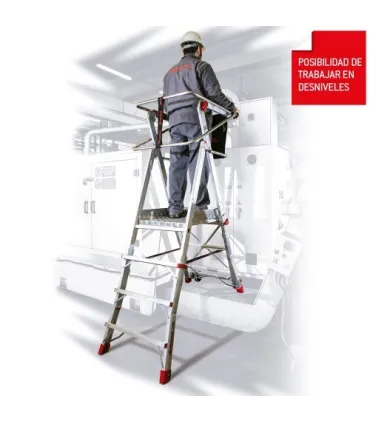 ESCALERA PLS-5 5 PELDAÑOS, PLATAFORMA REGULABLE EN ALTURA