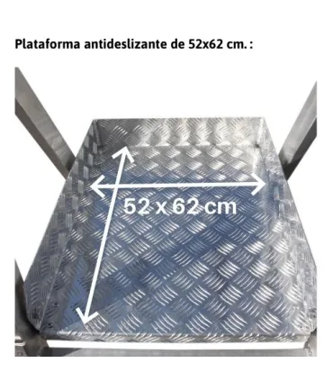 ESCALERA PLS-5 5 PELDAÑOS, PLATAFORMA REGULABLE EN ALTURA