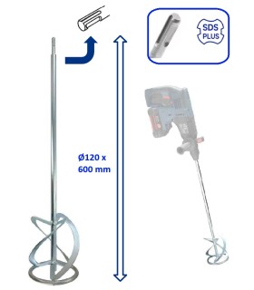 MEZCLADOR MORTEROS COLA MANGO SDS-PLUS Ø120x600mm