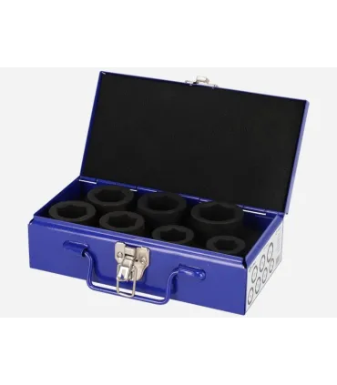 JUEGO 7 VASOS IMPACTO 1" (24-27-30-32-33-36-38mm). ESTUCHE METALICO