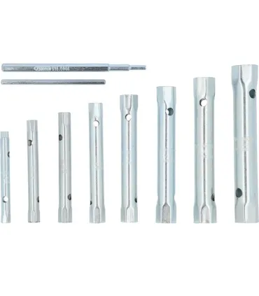 JUEGO 8 LLAVES TUBO CR-V CHAPA HUECAS 6x7 A 20x22