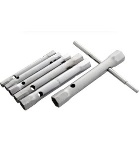 JUEGO 8 LLAVES TUBO CR-V CHAPA HUECAS 6x7 A 20x22