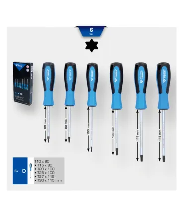 JUEGO 6 DESTORNILLADORES TORX BT KS