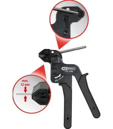 ALICATE PARA ABRAZADERAS INOX-BOLA hasta 12mm ancho