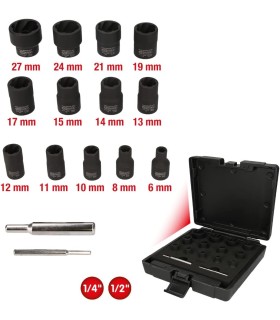 J. 16pcs VASO 1/2-3/8" EXTRACTORES TORNILLOS Y TUERCAS 8 a  27mm