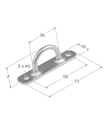 ANILLA C/PLACA FIJACION GALVANIZADA Ø5mm