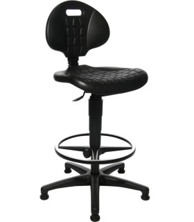 TABURETE SILLA DE TRABAJO, CON APOYA PIE, BASE EXT.590-840mm