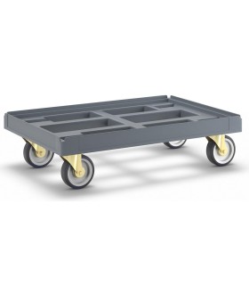 PLATAFORMA RUEDAS GAVETAS EURO 600X400 GRIS PLASTICA