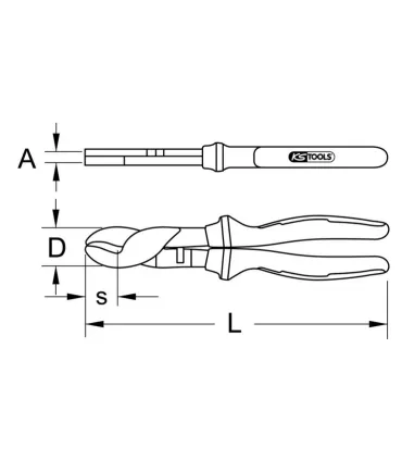 ALICATE CORTE ELECTRICO L245mm 1000V Ø17mm 50mm2