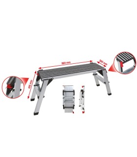 PLATAFORMA TRABAJO ALUMINIO ALTO 450 x LARGO 1000